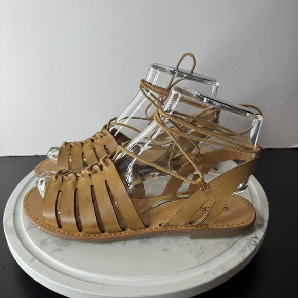 Indigo Rd. Light‎ Natural Tan Gladiator Leather Lace up Sandals Size 6.5 - Picture 2 of 6